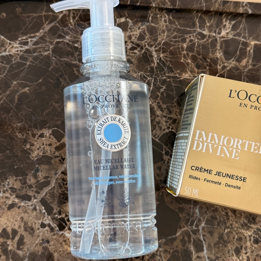 L'OCCITANE Immortelle Divine Cream and Micellar Water Set - Gold and Clear - Picture 2 of 8